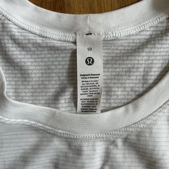 Lululemon Swiftly Tech Short Sleeve Top White Size 10 | Lightweight NWT - Picture 3 of 8